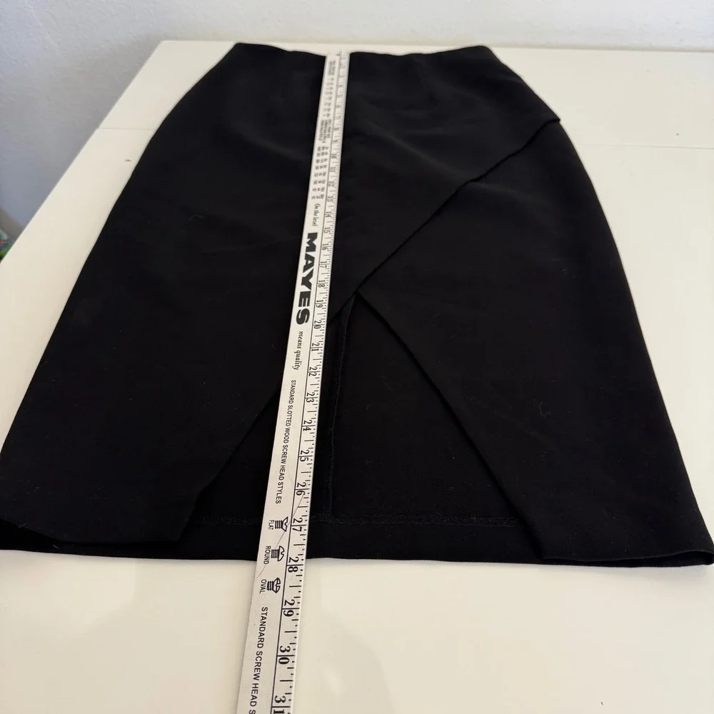 Alice‎ Olivia Pencil Skirt Black Wrap Front Midi Knee Length Business Office 4
